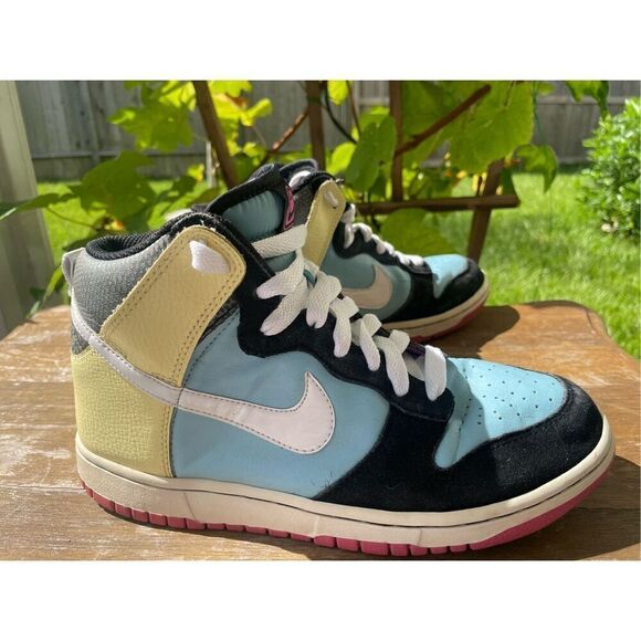 Nike Dunk High 6.0 Yellow Blue Casual Shoes Sneakers Women's Size 8 - Picture 6 of 11